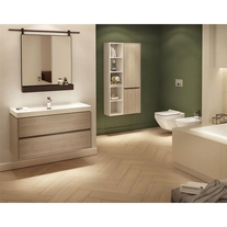 Dulap coloana Cersanit, Crea, cu doua usi, 140 cm, stejar